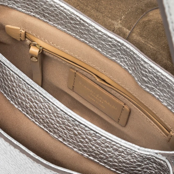 Borsa a spalla Helena in pelle argento