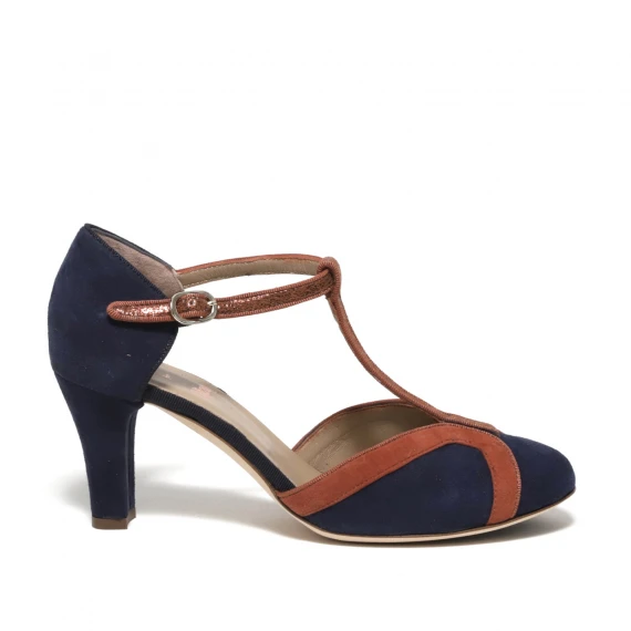 Scarpa charleston in suede blu