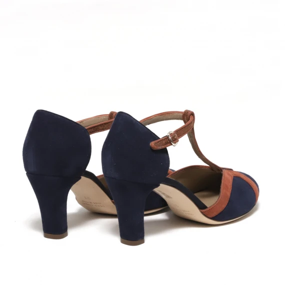 Scarpa charleston in suede blu