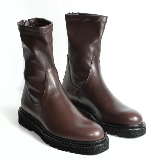 Stivaletto in nappa ebano con zip