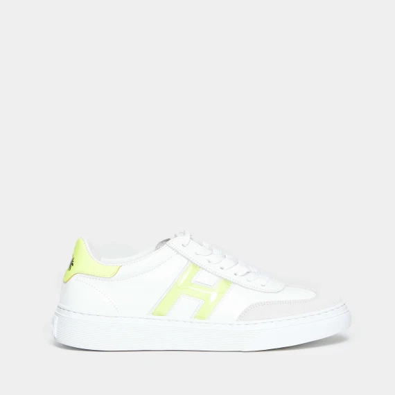 Sneaker H365 in pelle bianca fondo cassetta 