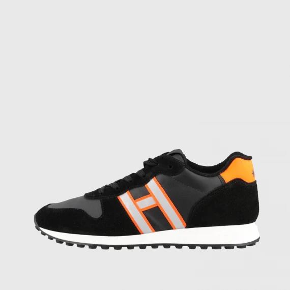 Sneakers Hogan H429 in suede e tessuto nero 