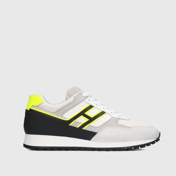 Sneakers Hogan H429 in suede e tessuto bianco 