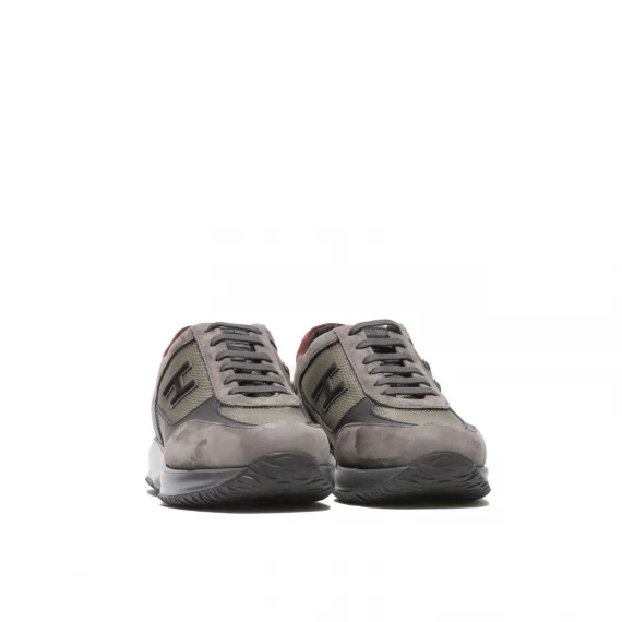 Sneaker Interactive in suede e tessuto tecnico grigio 