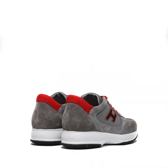 Sneaker Hogan Interactive in suede e tessuto tecnico grigio