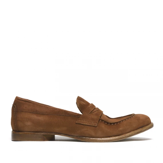 Mocassino con mascherina camoscio ruggine