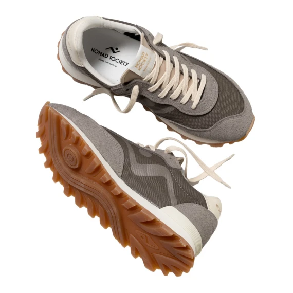 Sneakers in materiali Animal Free Certified grigio e polvere