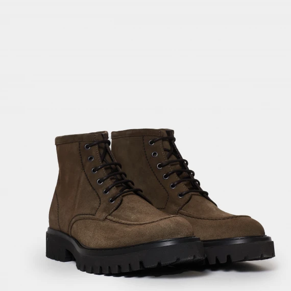 Stivaletto legato verde con suola oversize in gomma eva ultralight