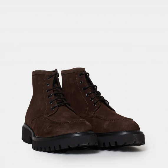 Stivaletto legato con suola oversize in gomma eva ultralight marrone