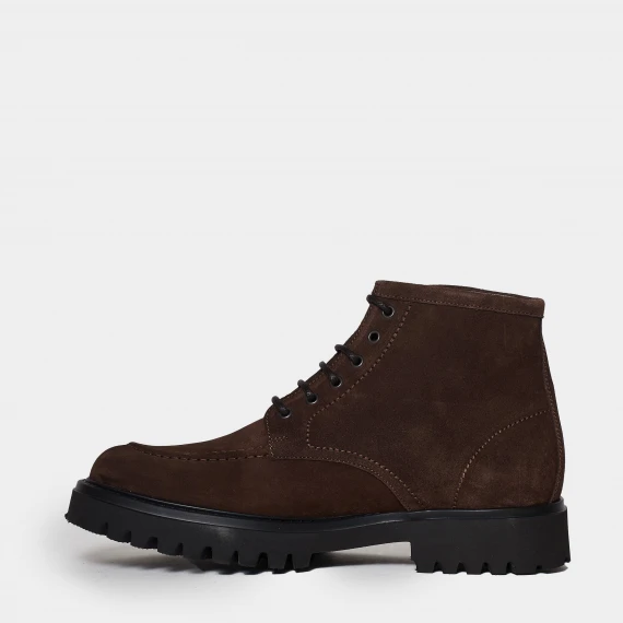 Stivaletto legato con suola oversize in gomma eva ultralight marrone