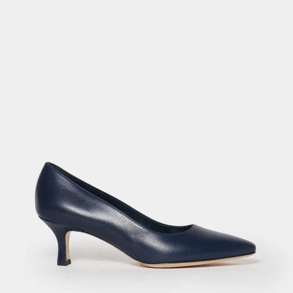 Décolleté in morbida nappa blu