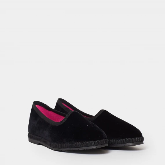 Scarpine stile friulane velluto nero