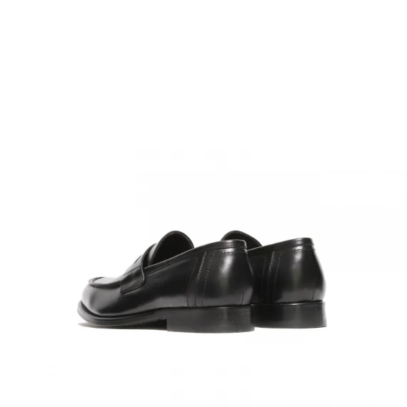 Mocassino con mascherina in pelle di vitello nero