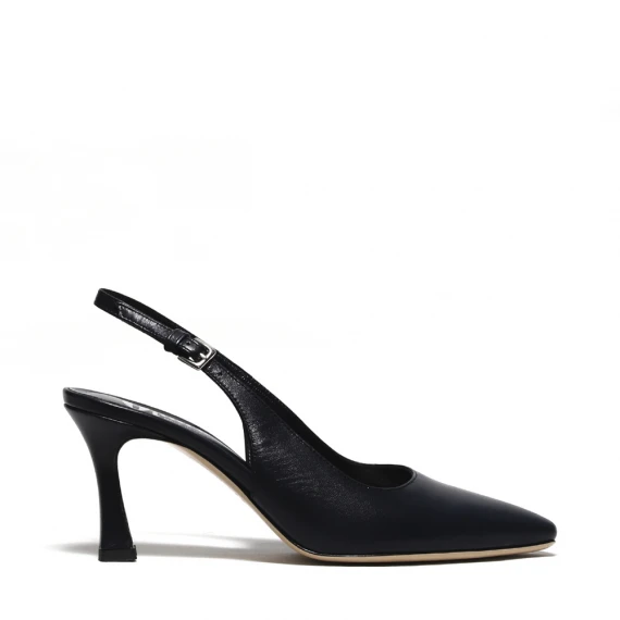 Slingback in morbida pelle di nappa blu 