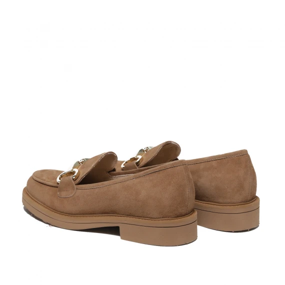 Sandalo a due fasce in suede talpa