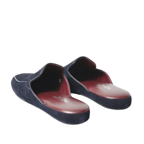 Pantofola da casa in morbido suede blu