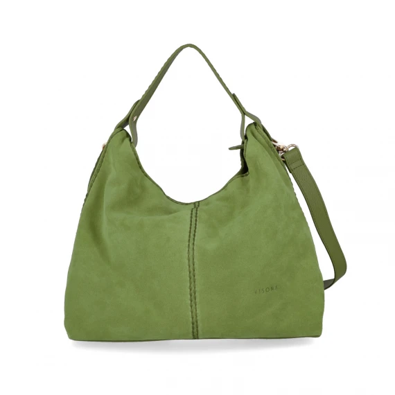 Borsa in pelle scamosciata verde