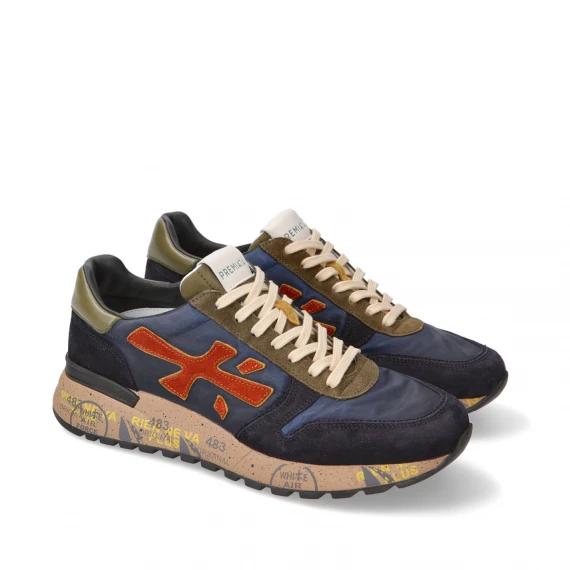 Premiata Mick 6419 in suede e tessuto blu