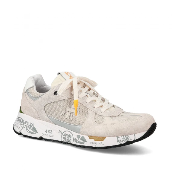 Sneakers Mase in suede e tessuto tecnico beige chiaro