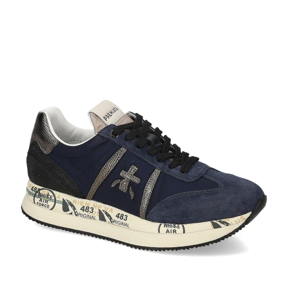 Sneakers Conny in suede e nylon blu