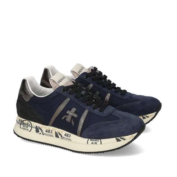 Sneakers Conny in suede e nylon blu