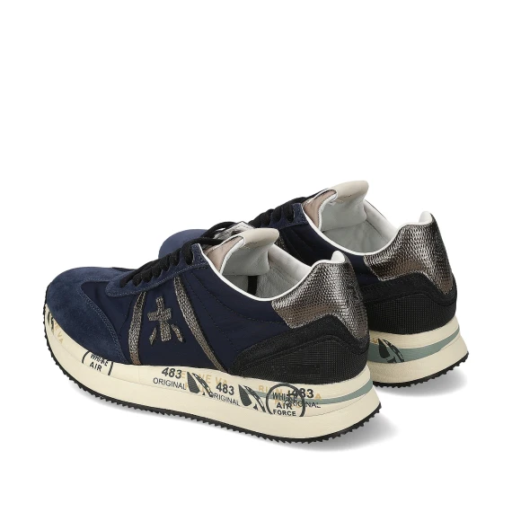 Sneakers Conny in suede e nylon blu