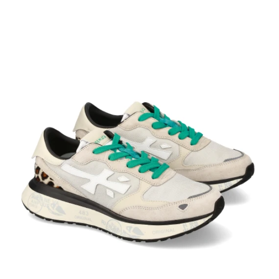 Sneakers Lauryn in suede e tessuto tecnico burro