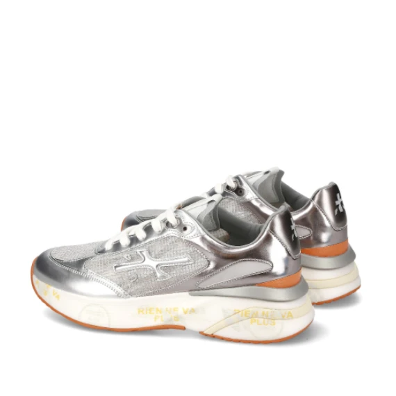 Sneakers Moerund in pelle argento e tessuto ripstop