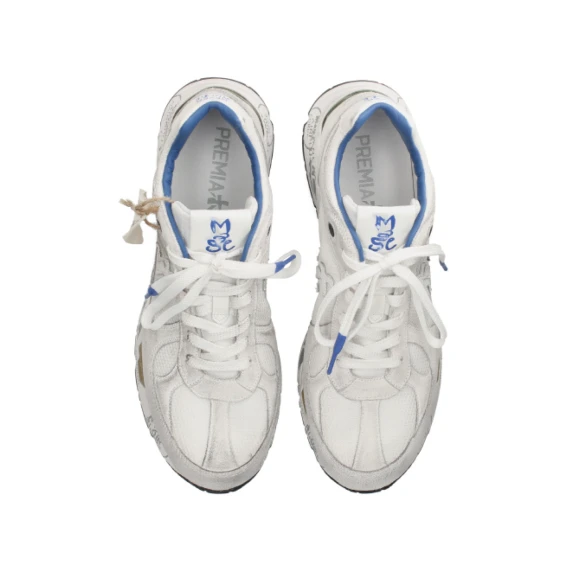 Sneakers Mase in suede e tessuto tecnico retato bianco