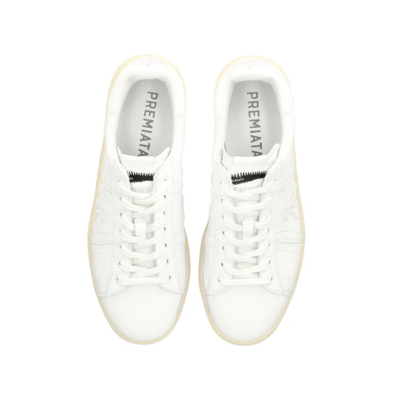 Sneakers Russell in pelle bianca e suede