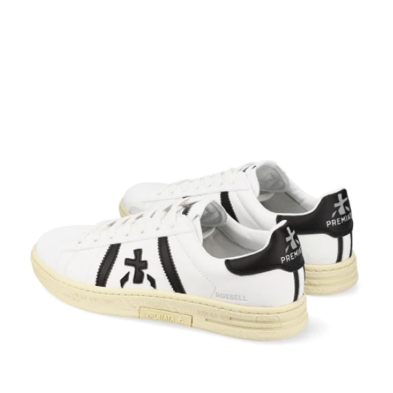 Sneakers Russell in pelle bianca top nero