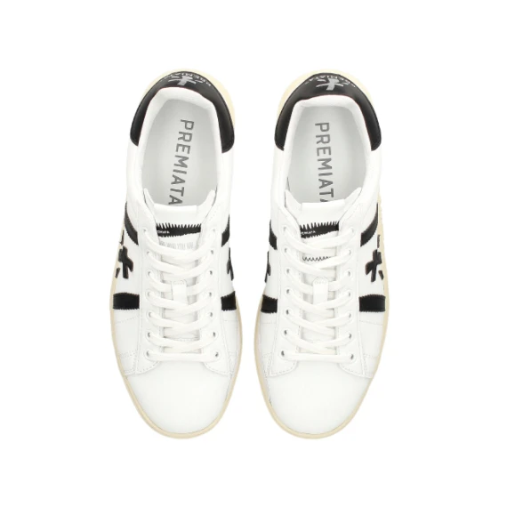 Sneakers RussellD in pelle bianca top nero