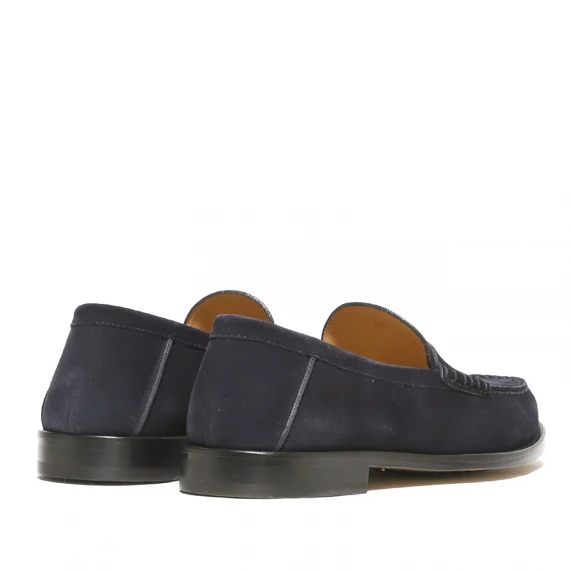 Mocassino in morbida pelle scamosciata blu navy