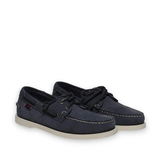 Mocassino Docksides Portland in suede blu