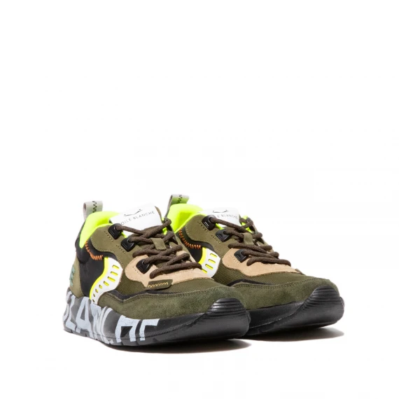 Sneakers Club in tessuto tecnico e suede verde militare