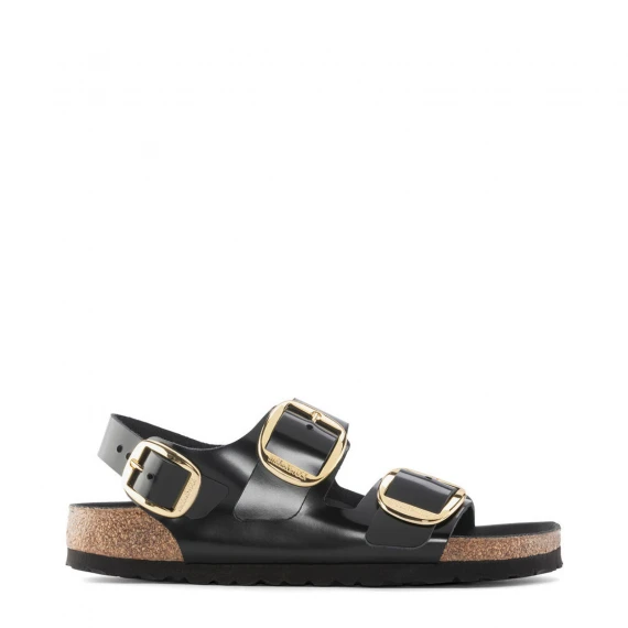 Sandali Milano Big Buckle High Shine black 