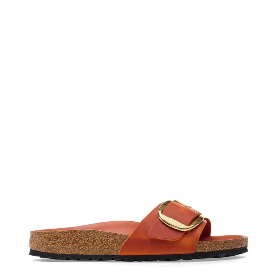 Sandalo Madrid big bukle pelle oliata burnt orange 