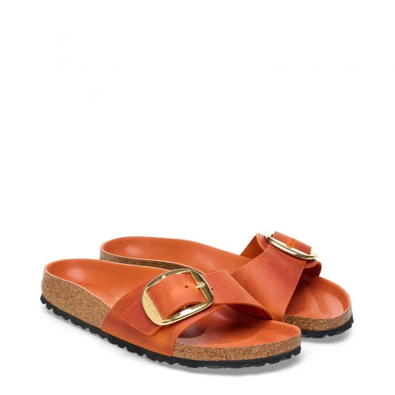 Sandalo Madrid big bukle pelle oliata burnt orange 