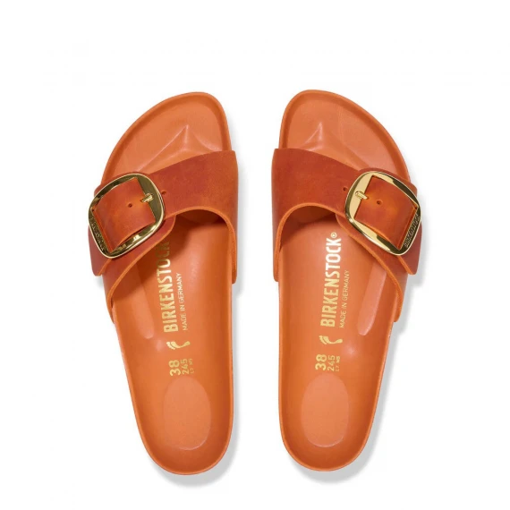 Sandalo Madrid big bukle pelle oliata burnt orange 