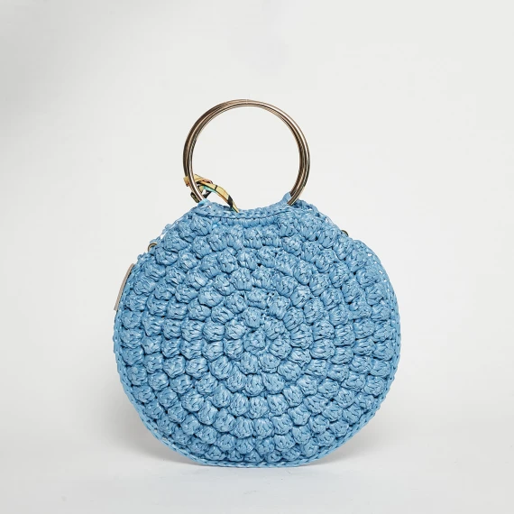 Borsa a Mano Pippo in rafia azzurra - Taglia ONESIZE - chica bags