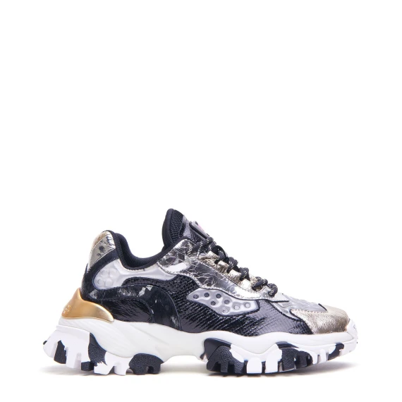 Sneakers Juice in pelle e pvc black, silver e white  - Taglia 40 - joia paris