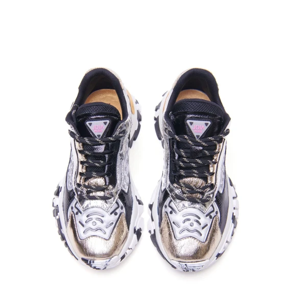 Sneakers Juice in pelle e pvc black, silver e white 