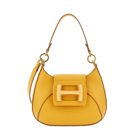 Borsa Hobo Mini H-Bag in pelle gialla