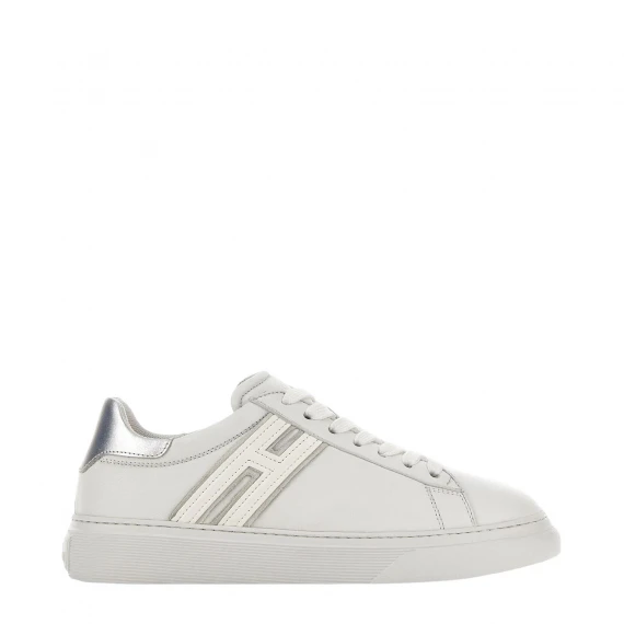 Sneakers H365 in pelle bianca e argento 