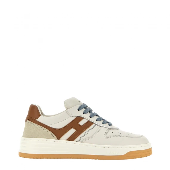 Sneakers H630 in pelle Avorio Marrone 