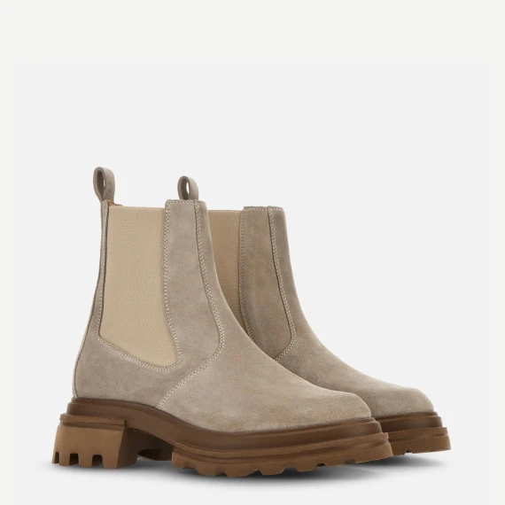 Chelsea Ankle Boots 10-Storey in pelle scamosciata tortora 