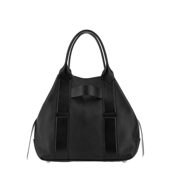 Borsa Shopping Script media in pelle nera