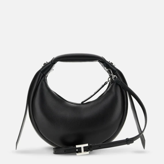 Borsa Hobo Bam Bam media in pelle nera