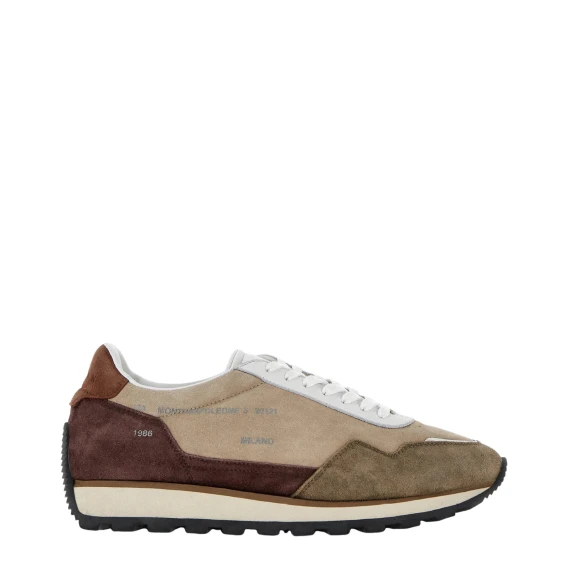 Sneakers 86er in pelle beige, marrone e bordeaux - 10