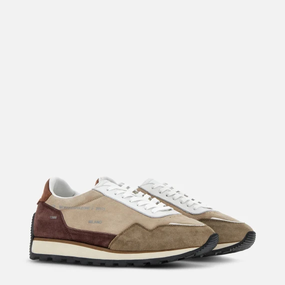 Sneakers 86er in pelle beige, marrone e bordeaux - 10